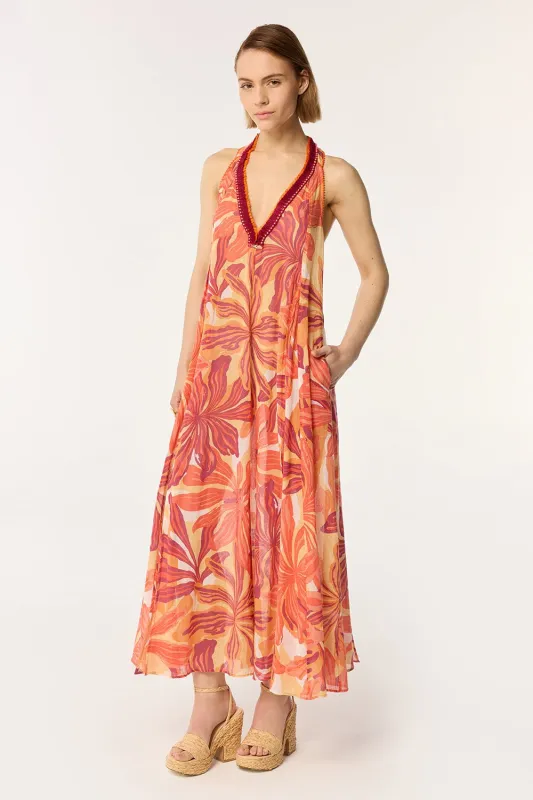 Long Dress Nava - Red Seaweed sold by Poupette St Barth