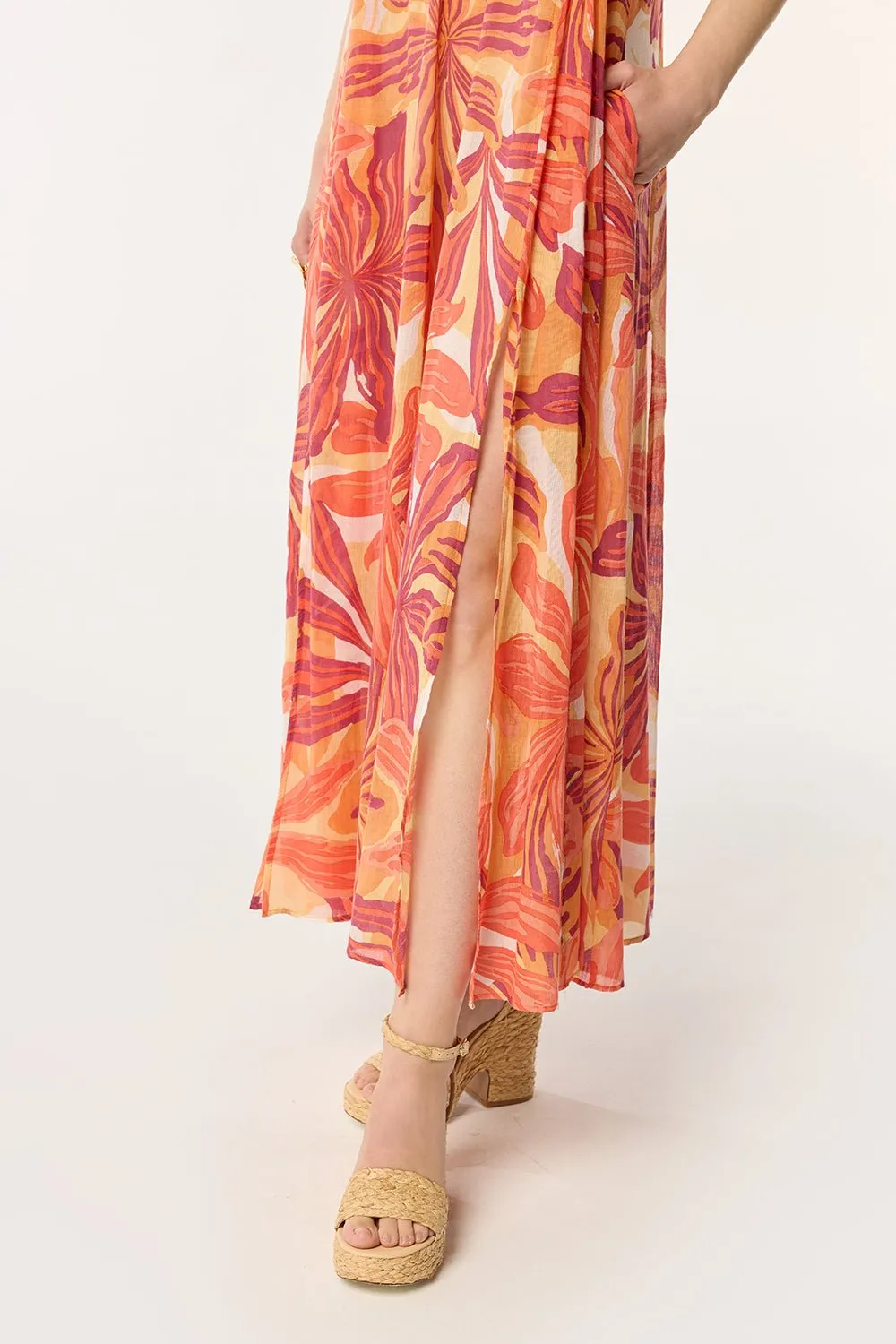 Long Dress Nava - Red Seaweed sold by Poupette St Barth product image thumbnail 3