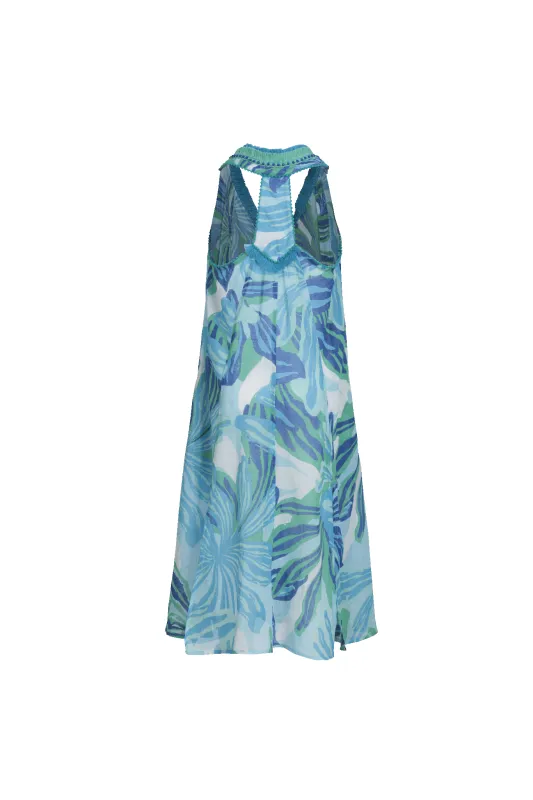 Long Dress Nava for girls - Blue Seaweed sold by Poupette St Barth