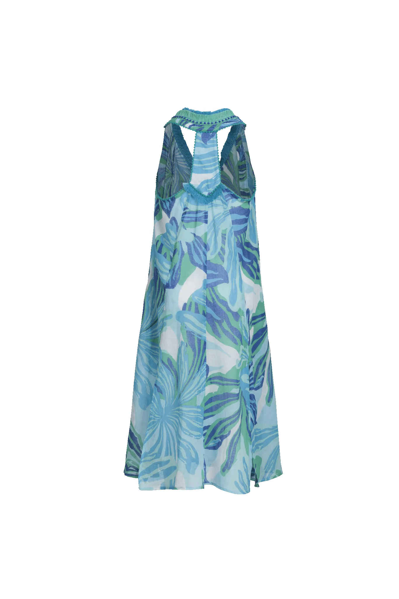 Long Dress Nava for girls - Blue Seaweed sold by Poupette St Barth