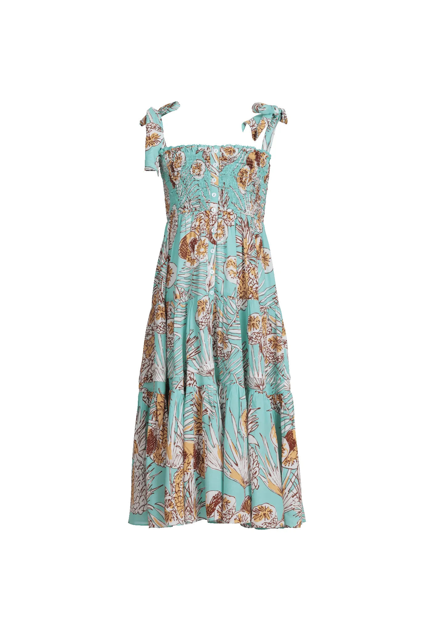 Long Dress Triny for girls - Mint Karibia sold by Poupette St Barth