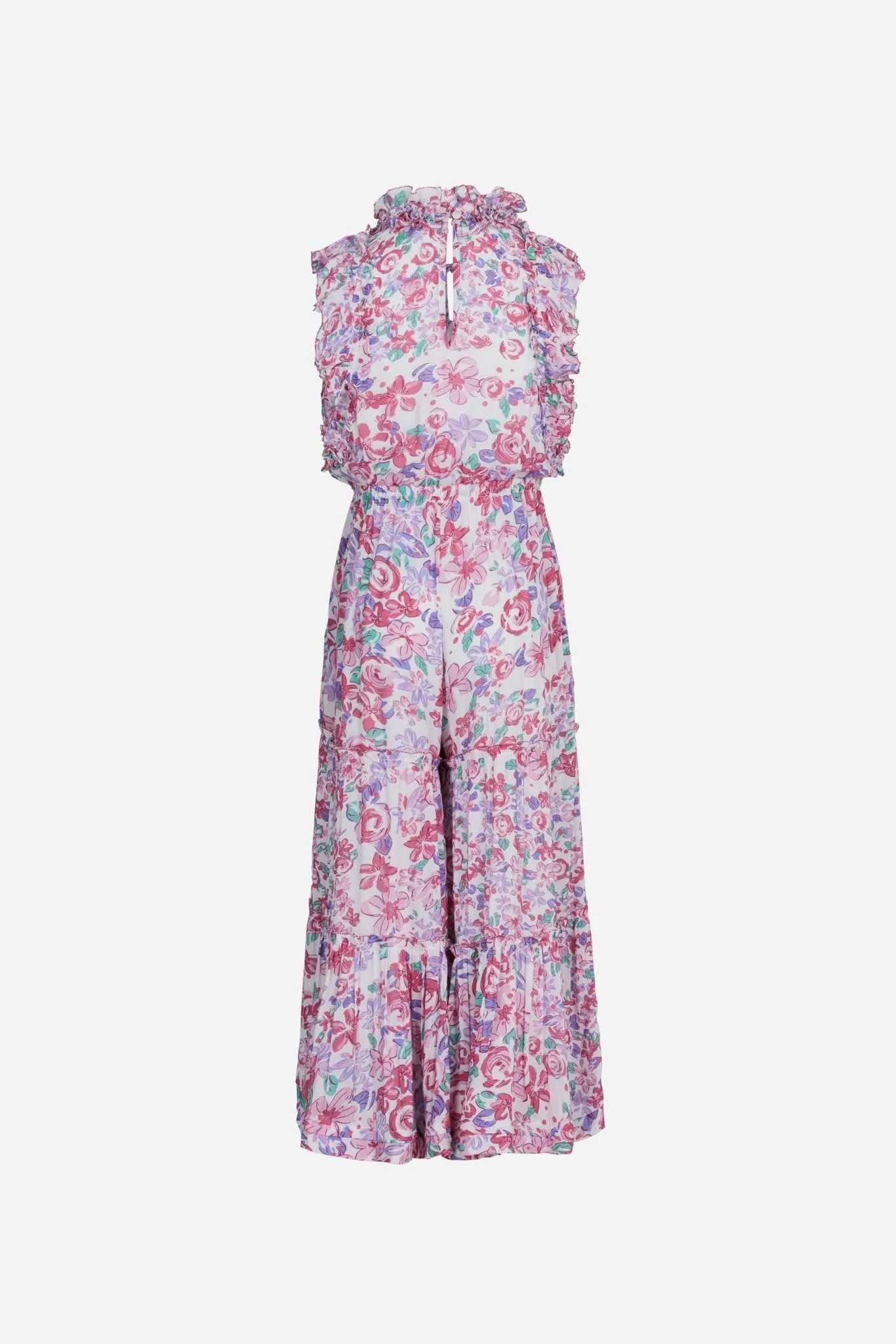 Long Jumpsuit Belene for girls - Pink Garden Rose sold by Poupette St Barth product image thumbnail 2