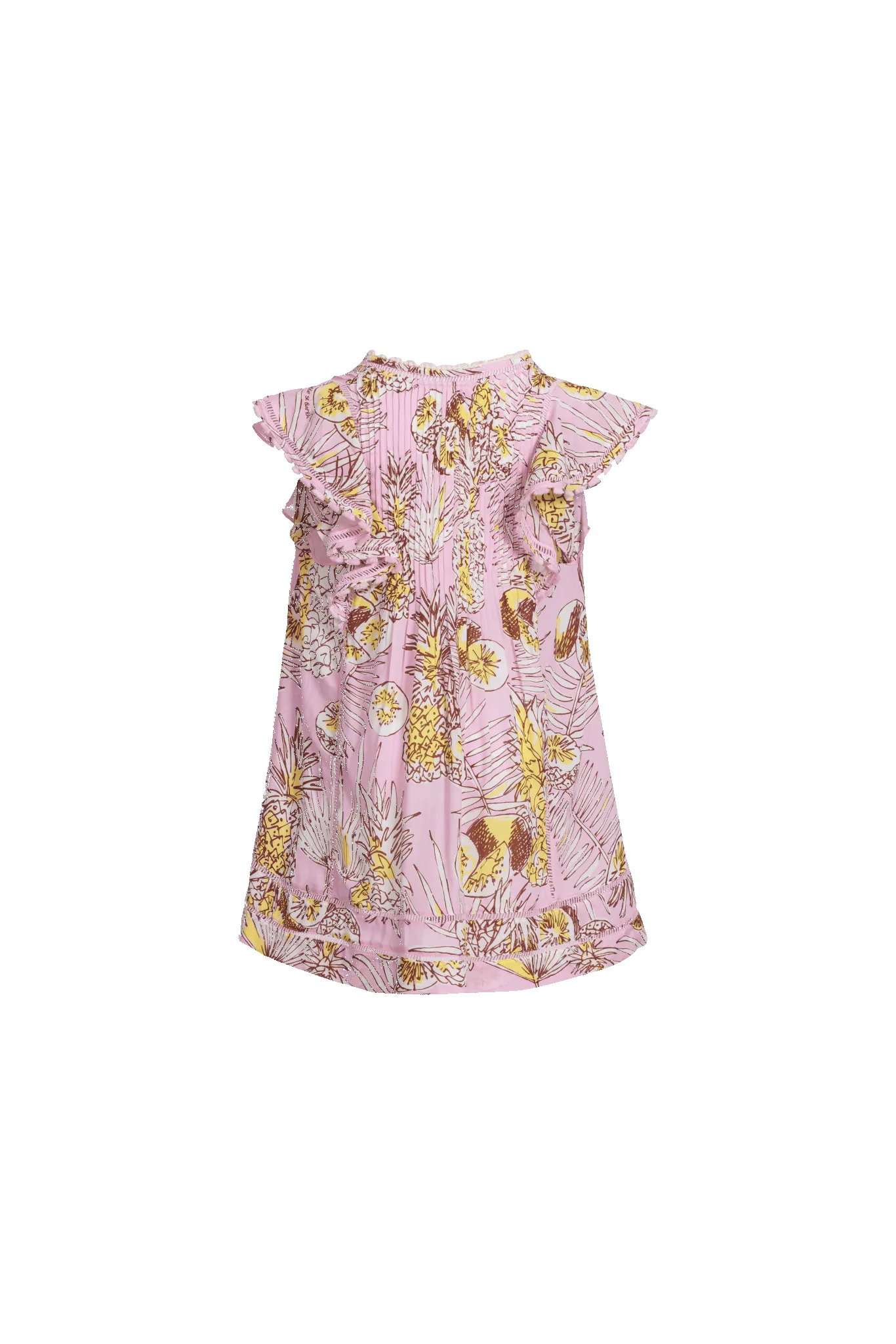 Mini Dress Camelia for girls - Pink Karibia sold by Poupette St Barth product image thumbnail 2