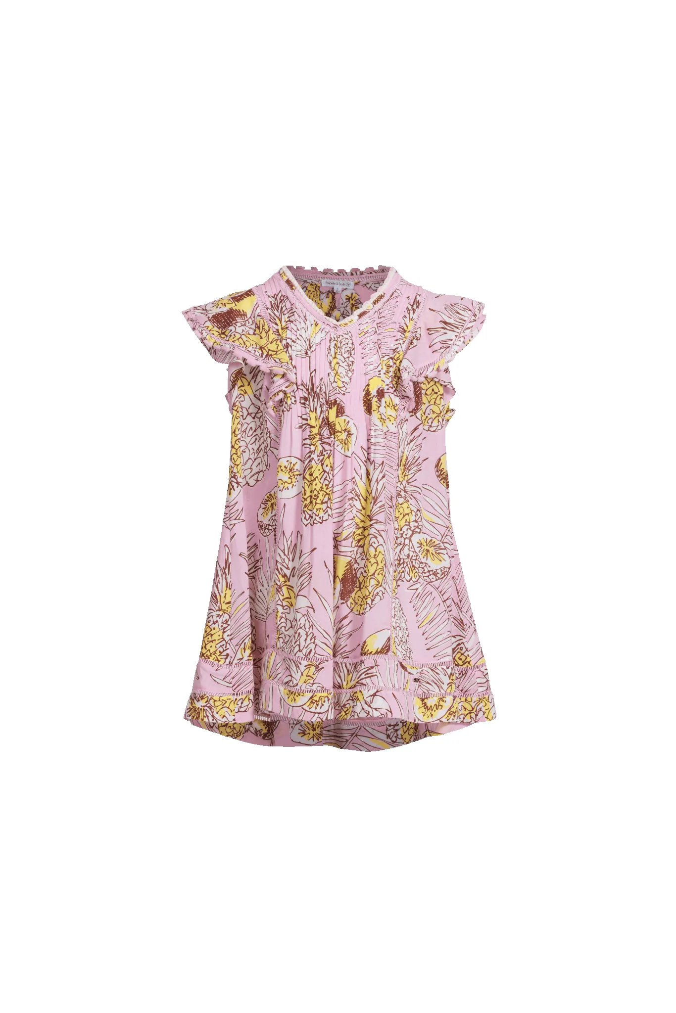 Mini Dress Camelia for girls - Pink Karibia sold by Poupette St Barth