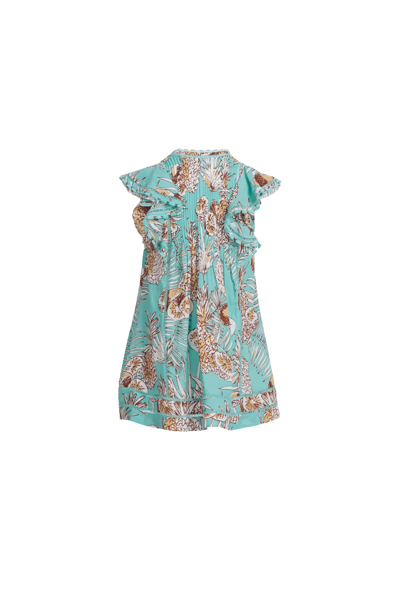 Mini Dress Camelia for girls - Mint Karibia sold by Poupette St Barth product image thumbnail 2