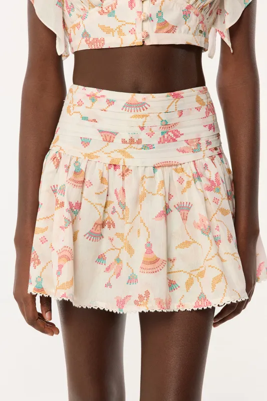 Mini Skirt Colleen - Pink Ylang Ylang sold by Poupette St Barth