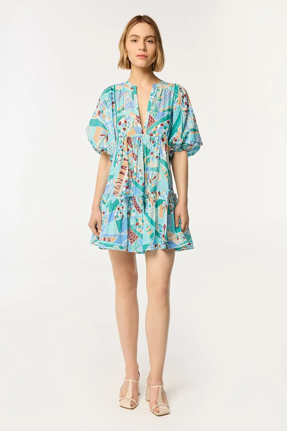 Mini Dress Aria - Blue Mosaic sold by Poupette St Barth product image thumbnail 2