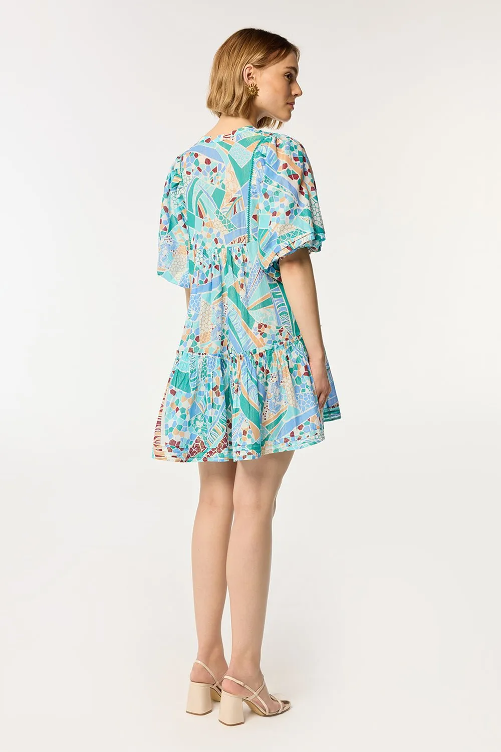 Mini Dress Aria - Blue Mosaic sold by Poupette St Barth product image thumbnail 3