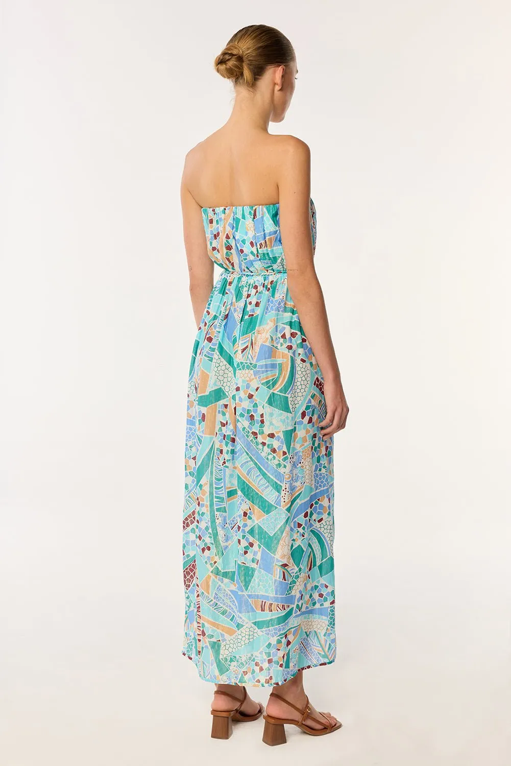 Long Dress Mara - Blue Mosaic sold by Poupette St Barth product image thumbnail 3