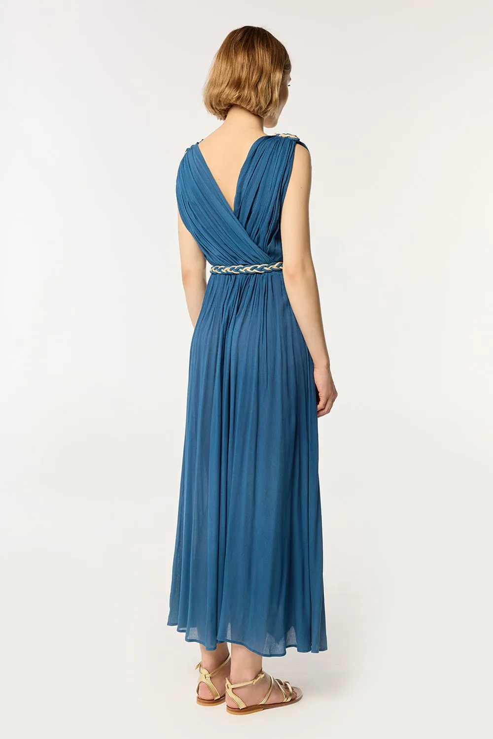 Long Dress Carol - Dusty Blue sold by Poupette St Barth product image thumbnail 2