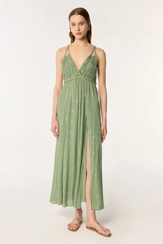 Long Dress Collette - Sage sold by Poupette St Barth