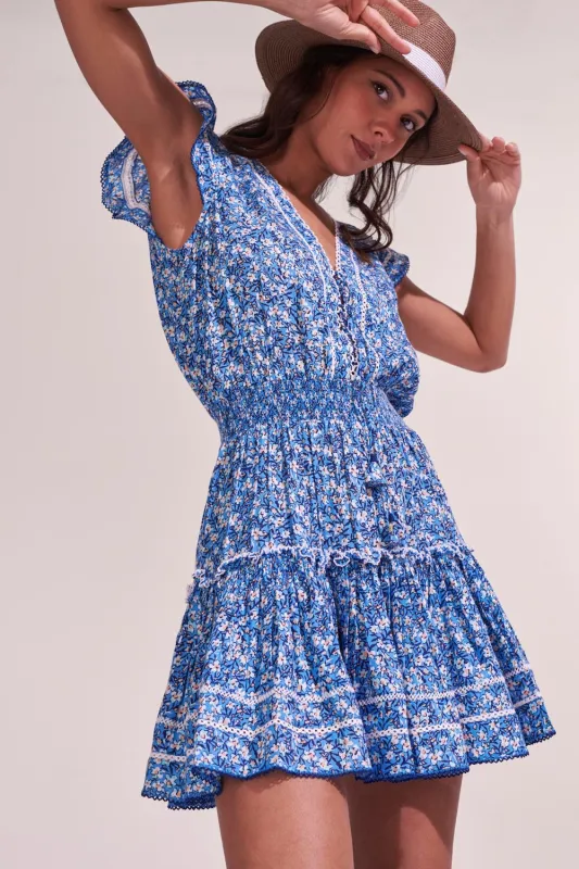 Mini Dress Anais - Blue Paquerette sold by Poupette St Barth