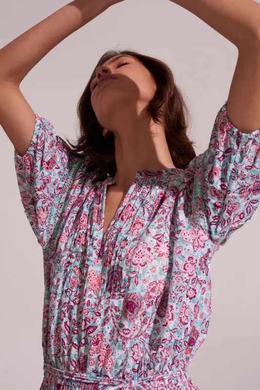 Mini Dress Bona - Aqua Pensee sold by Poupette St Barth