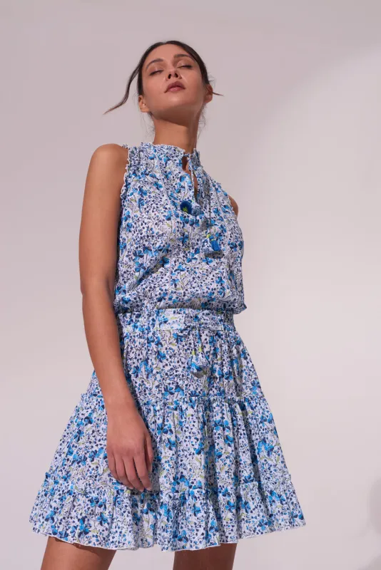 Mini Dress Clara - Blue Mini Jonquille sold by Poupette St Barth