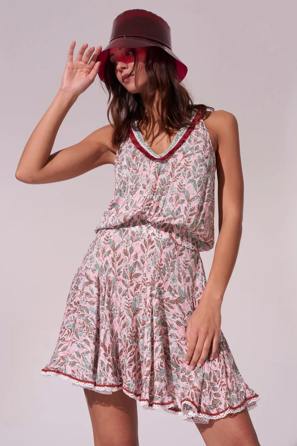 Mini Dress Agathe - Green Feuille sold by Poupette St Barth