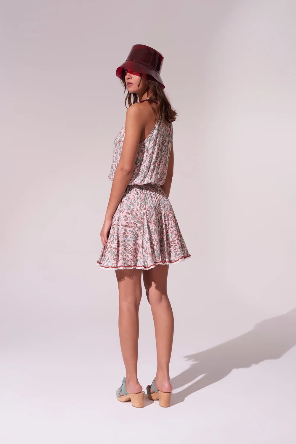 Mini Dress Agathe - Green Feuille sold by Poupette St Barth product image thumbnail 3