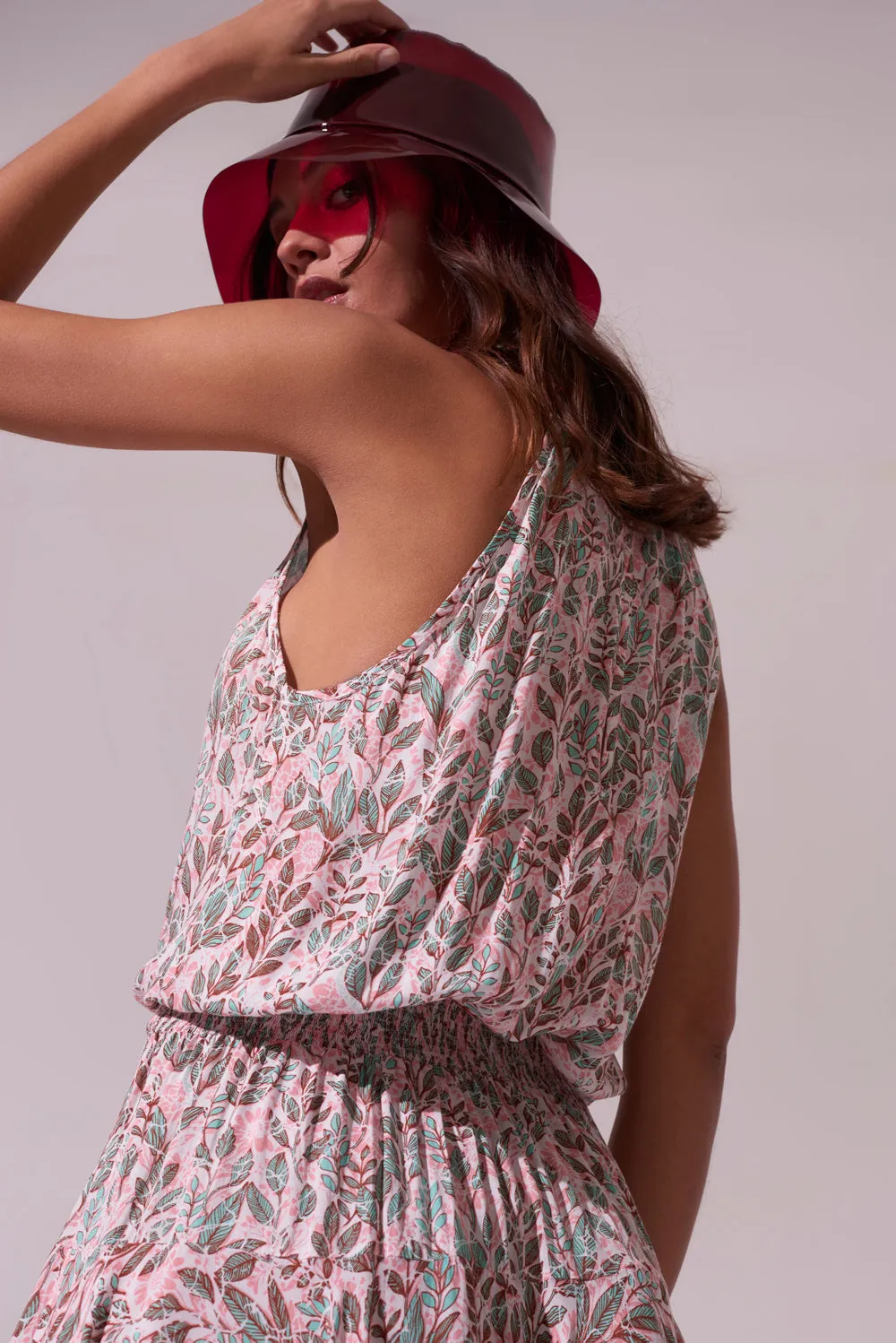 Mini Dress Agathe - Green Feuille sold by Poupette St Barth product image thumbnail 2