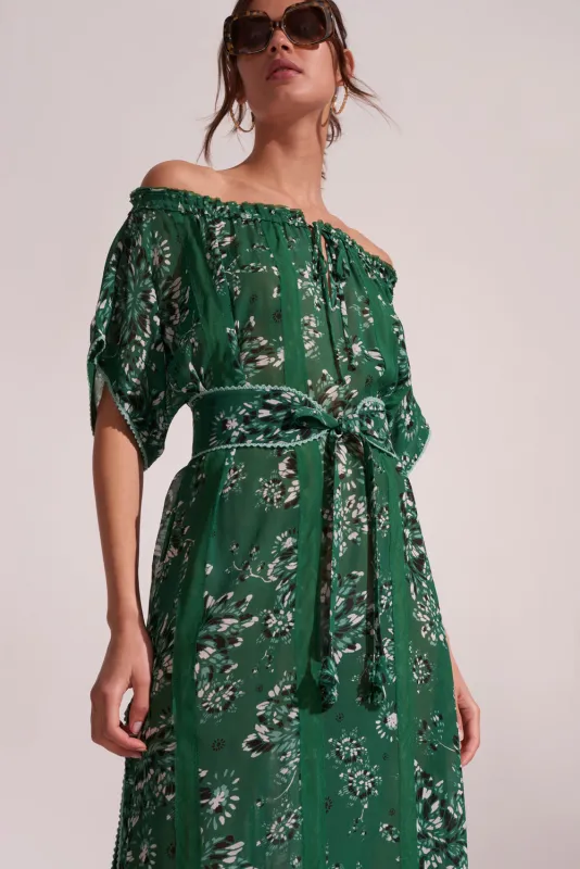 Long Kaftan Attika - Green Pivoine sold by Poupette St Barth