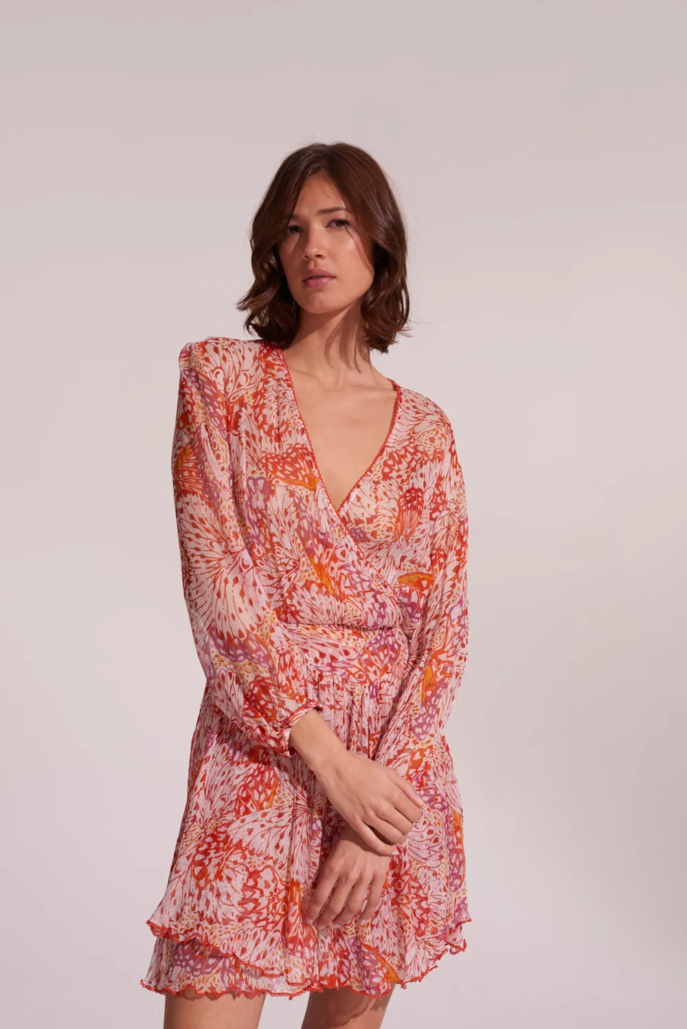Mini Dress Adela - Orange Ailes sold by Poupette St Barth