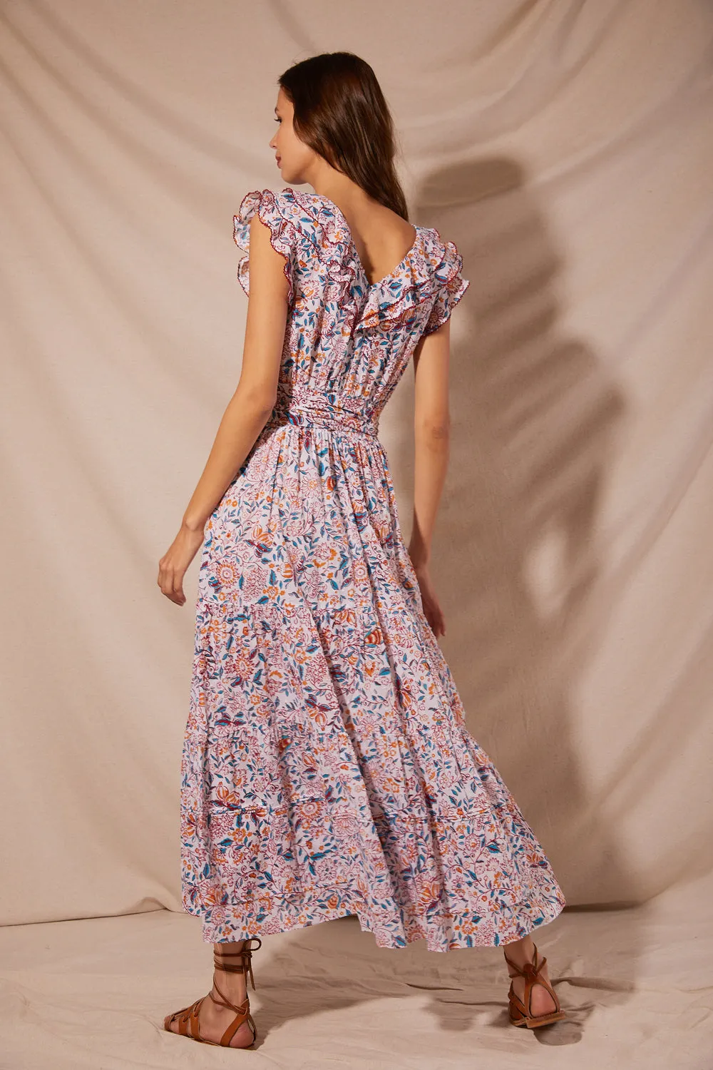 Long Dress Della - Red Menton sold by Poupette St Barth product image thumbnail 4