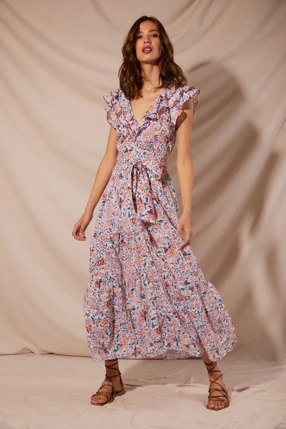 Long Dress Della - Red Menton sold by Poupette St Barth