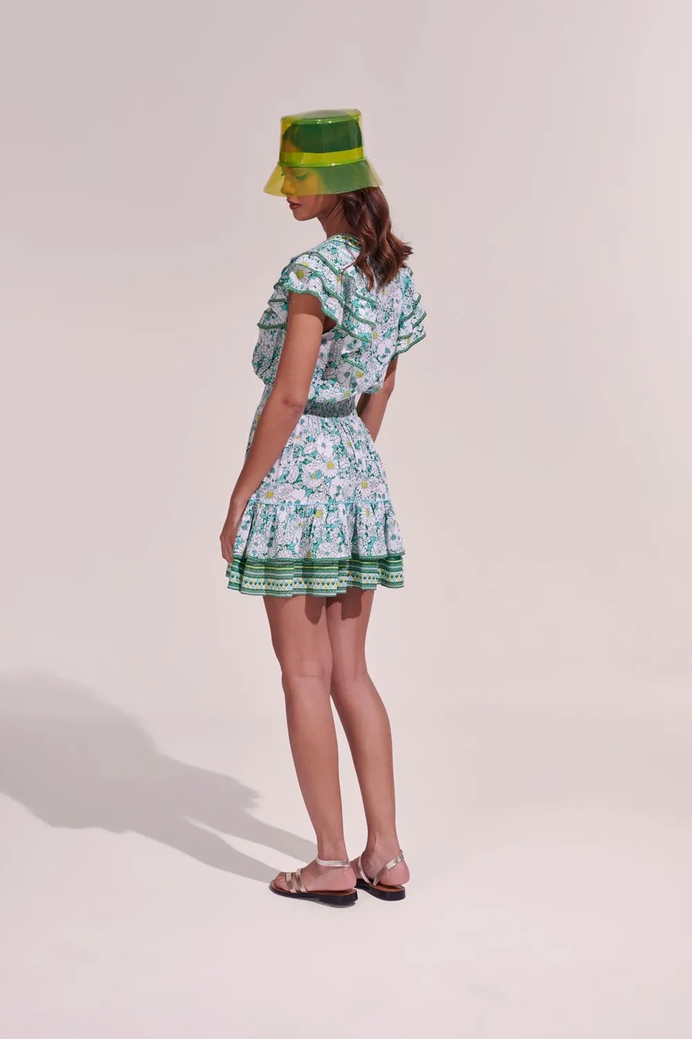 Mini Dress Camila - Green Mid 70'S Garden sold by Poupette St Barth product image thumbnail 3