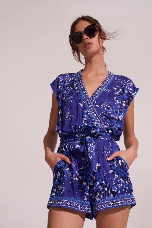 Short Jumpsuit Anaik - Blue Pivoine sold by Poupette St Barth