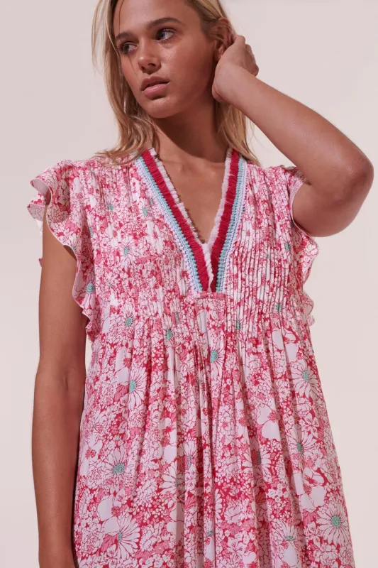 Mini Dress Sasha - Pink Mid 70'S Garden sold by Poupette St Barth