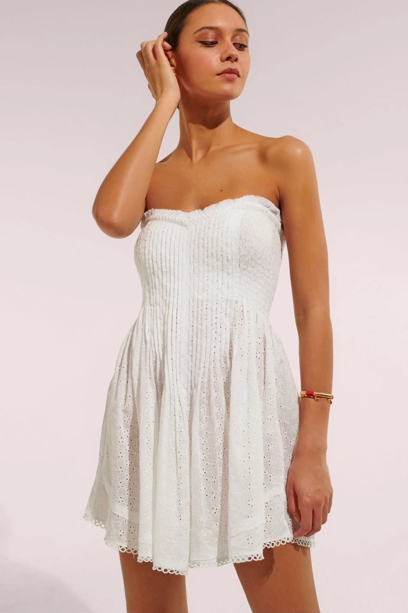 Bandeau Dress Claire - Optic White sold by Poupette St Barth product image thumbnail 2