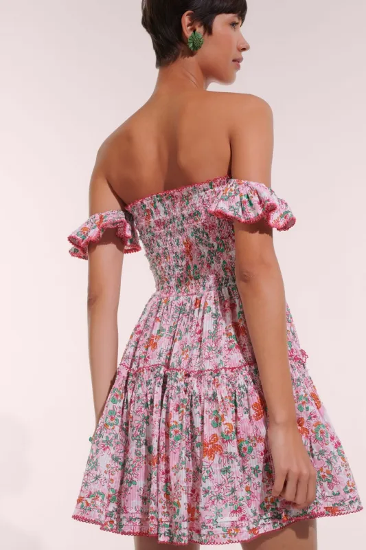 Mini Dress Aurora - Pink Sweet Liberty sold by Poupette St Barth