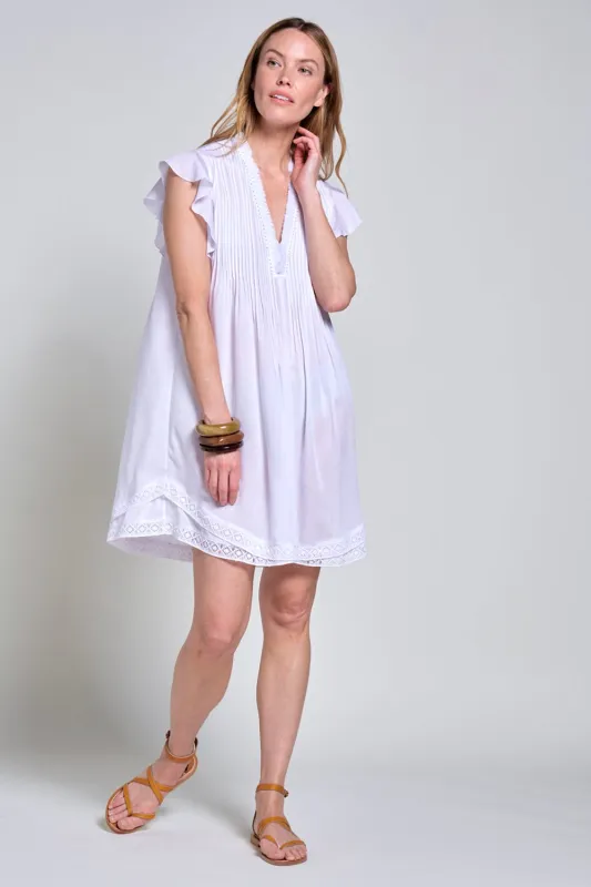 Mini Dress Sasha - Optic White sold by Poupette St Barth