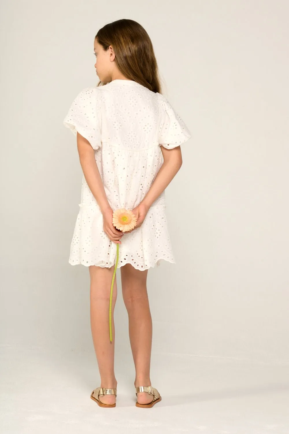 Mini Dress Cruz for girls - Natural White sold by Poupette St Barth product image thumbnail 5