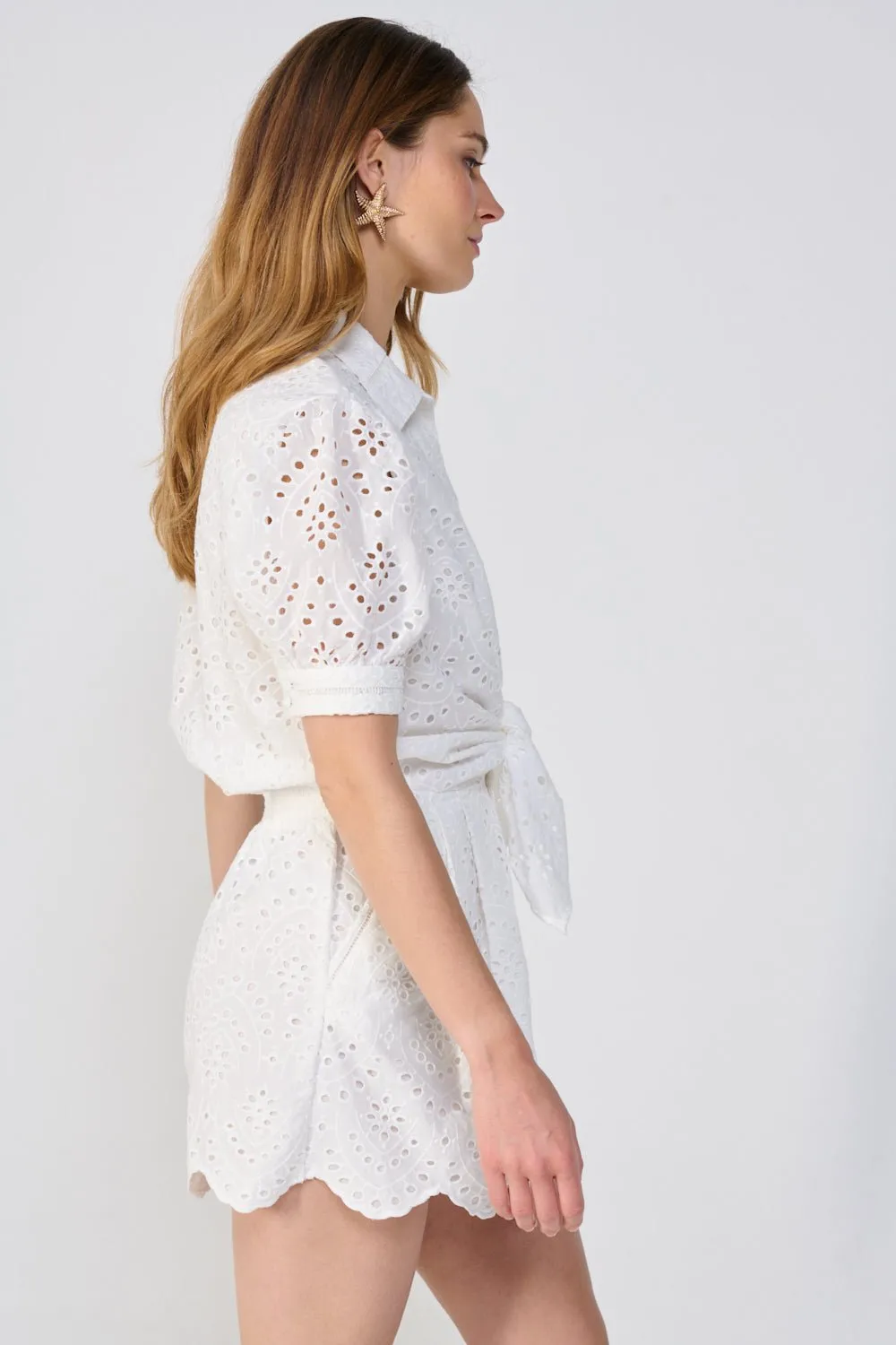 Short Jumpsuit Livia - Natural White sold by Poupette St Barth product image thumbnail 4