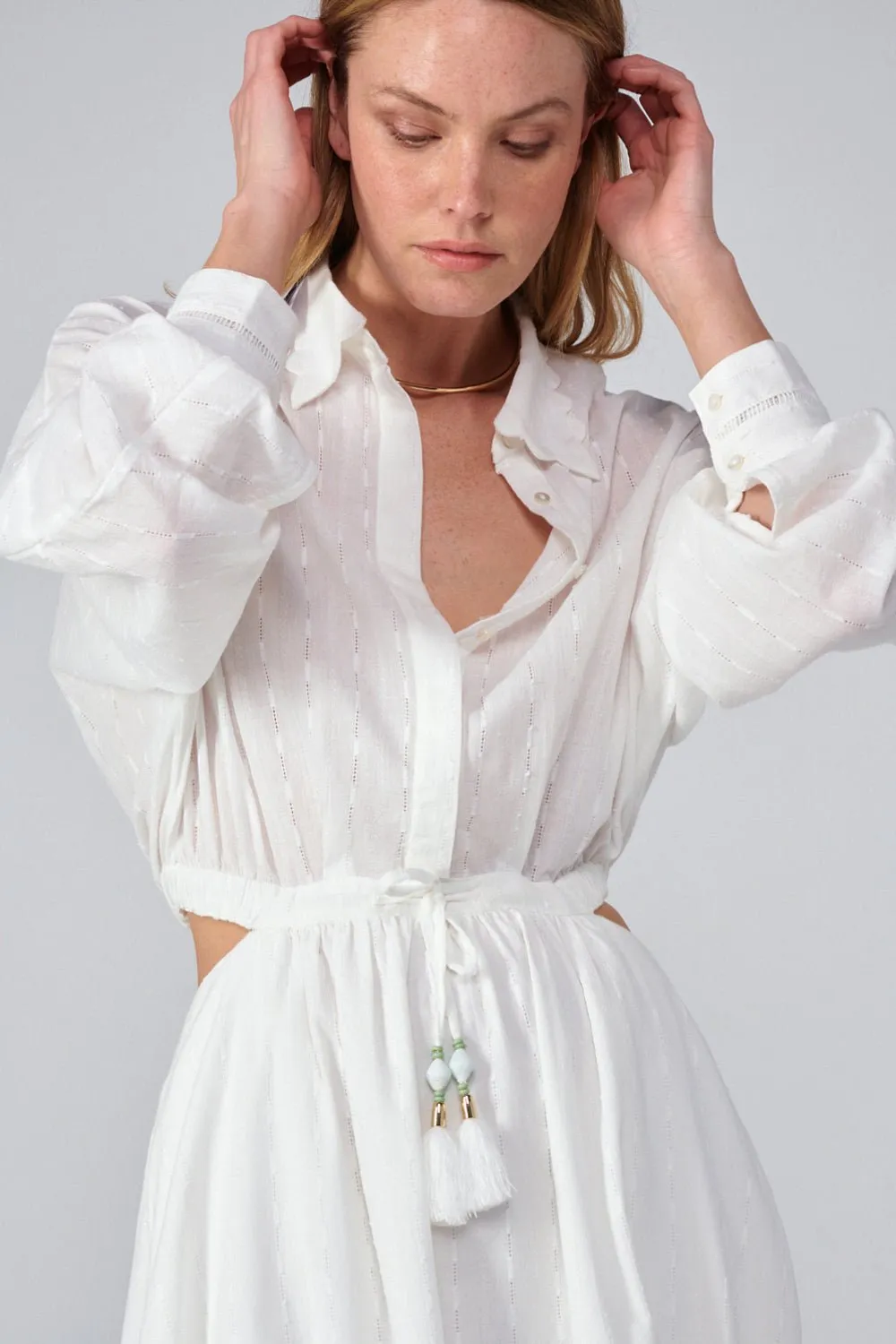 Long Dress Sunniva - Natural White sold by Poupette St Barth product image thumbnail 5