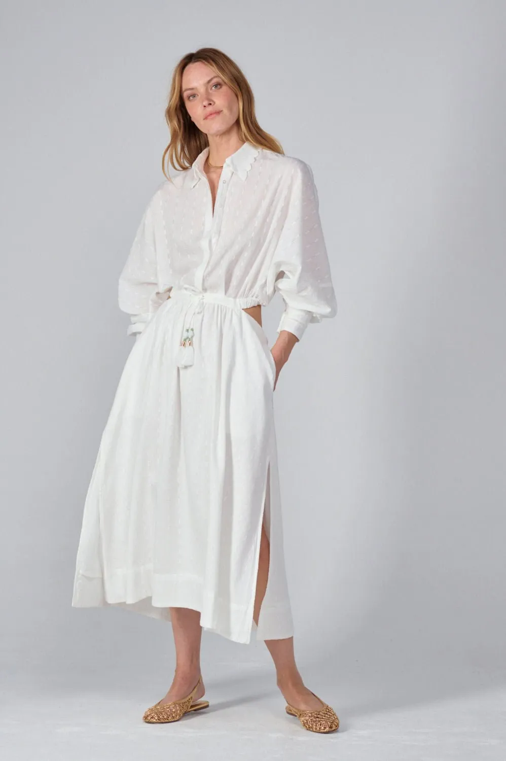 Long Dress Sunniva - Natural White sold by Poupette St Barth