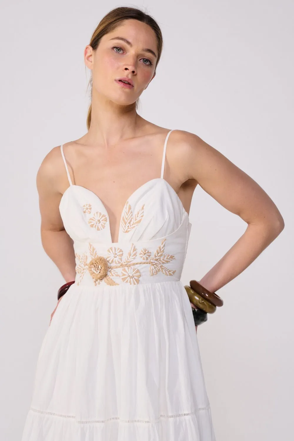 Long Dress Milena - Natural White Provence sold by Poupette St Barth product image thumbnail 3