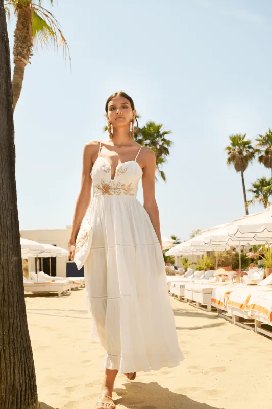 Long Dress Milena - Natural White Provence sold by Poupette St Barth