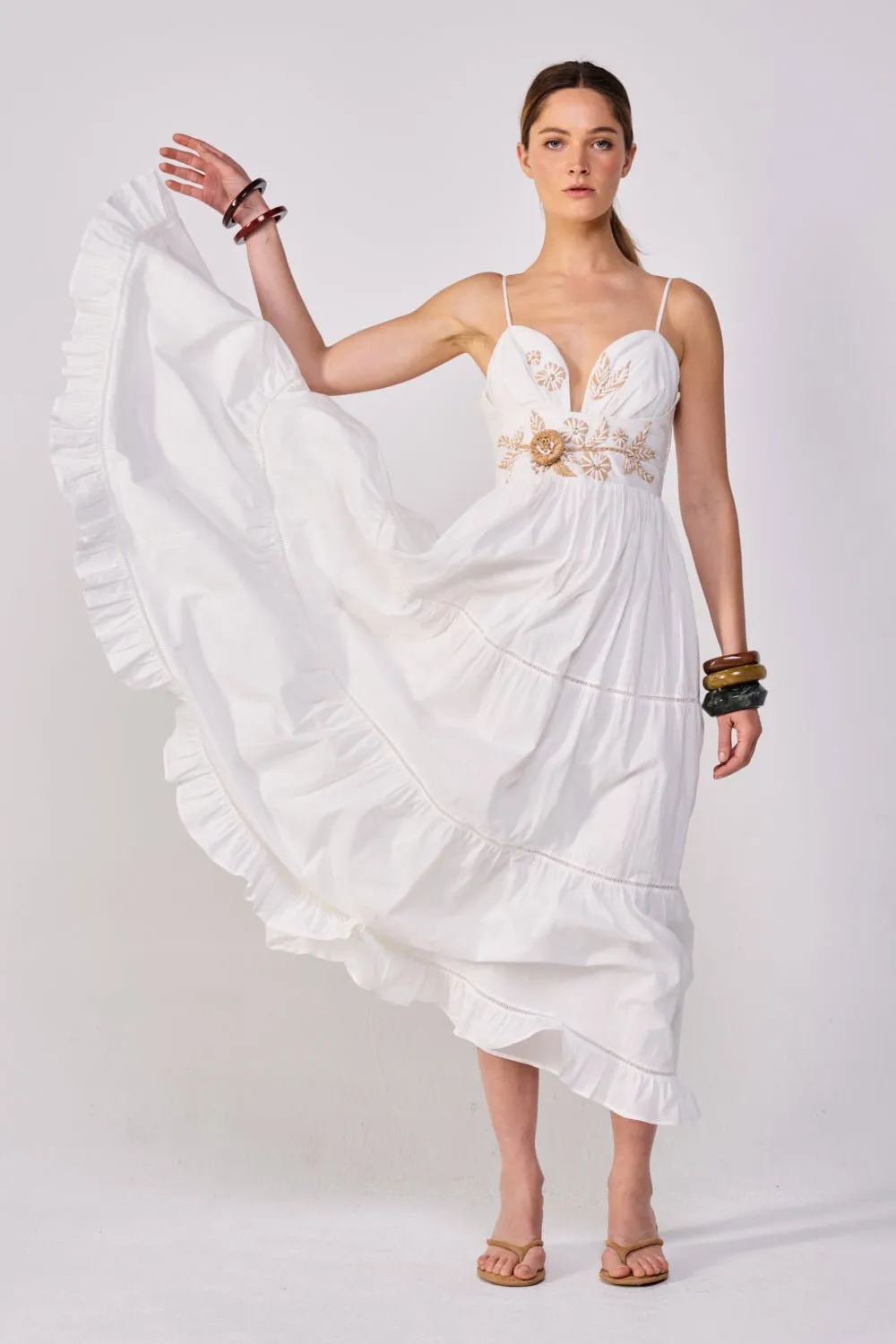 Long Dress Milena - Natural White Provence sold by Poupette St Barth product image thumbnail 4