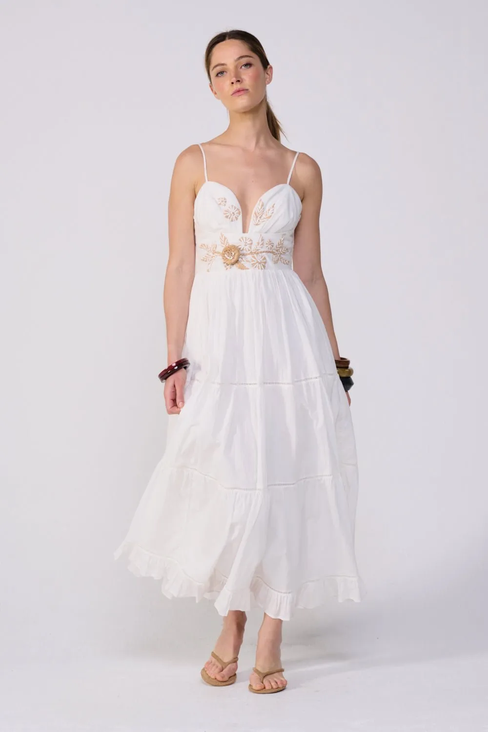 Long Dress Milena - Natural White Provence sold by Poupette St Barth product image thumbnail 2