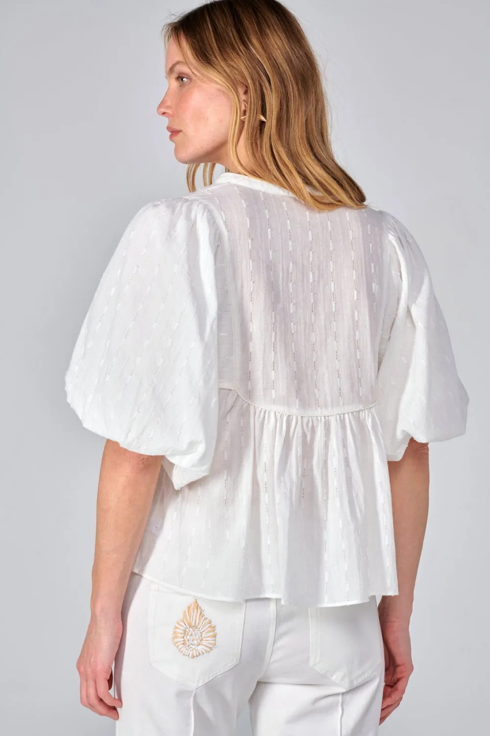 Blouse Flores - Natural White sold by Poupette St Barth product image thumbnail 5