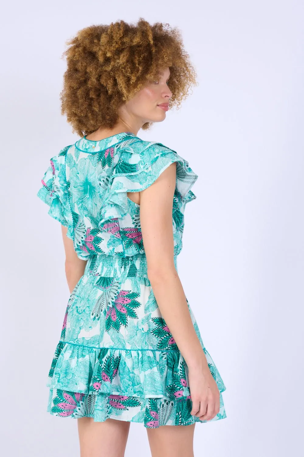 Mini Dress Camila - Green Padang sold by Poupette St Barth product image thumbnail 5