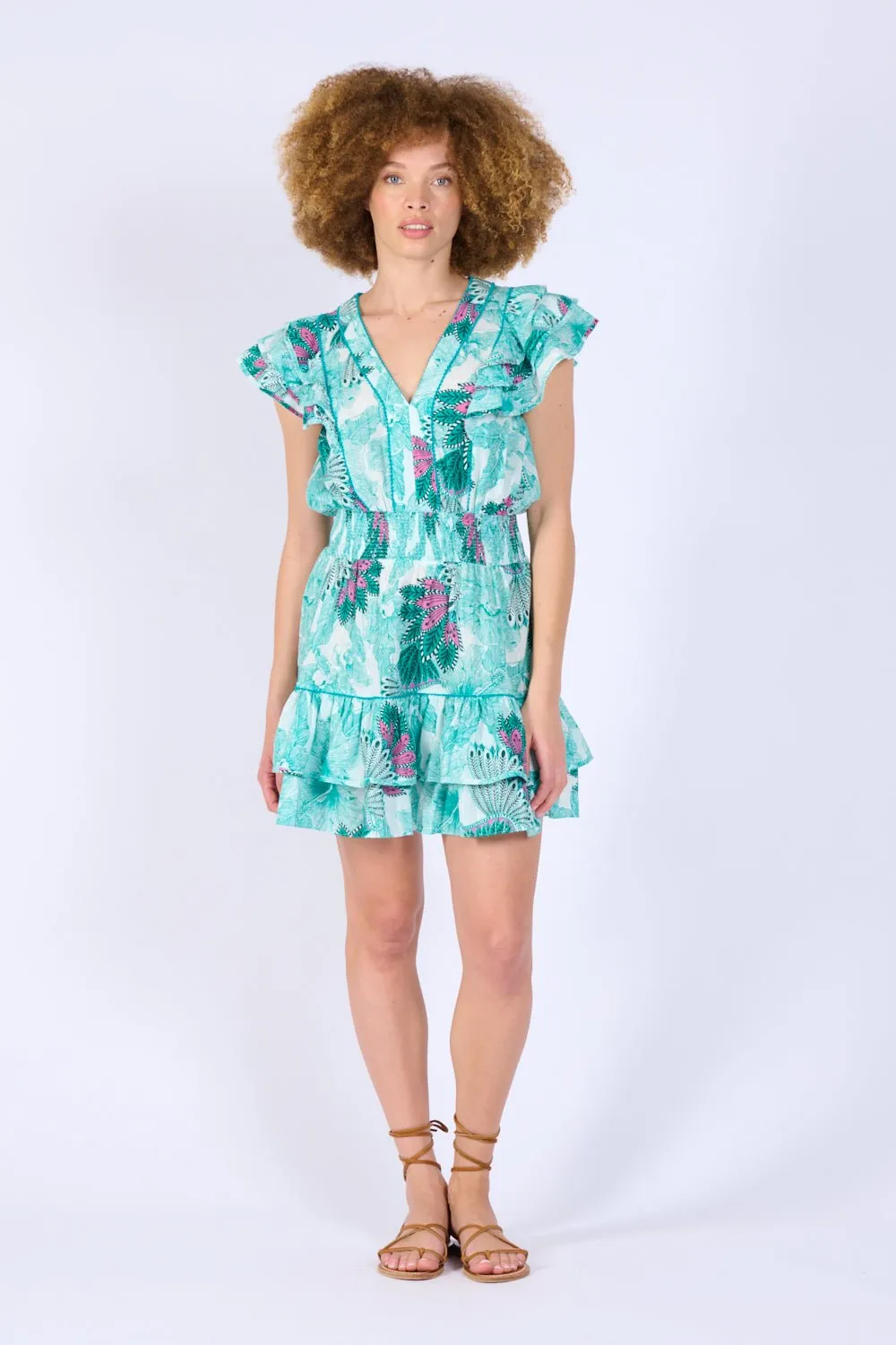 Mini Dress Camila - Green Padang sold by Poupette St Barth product image thumbnail 3