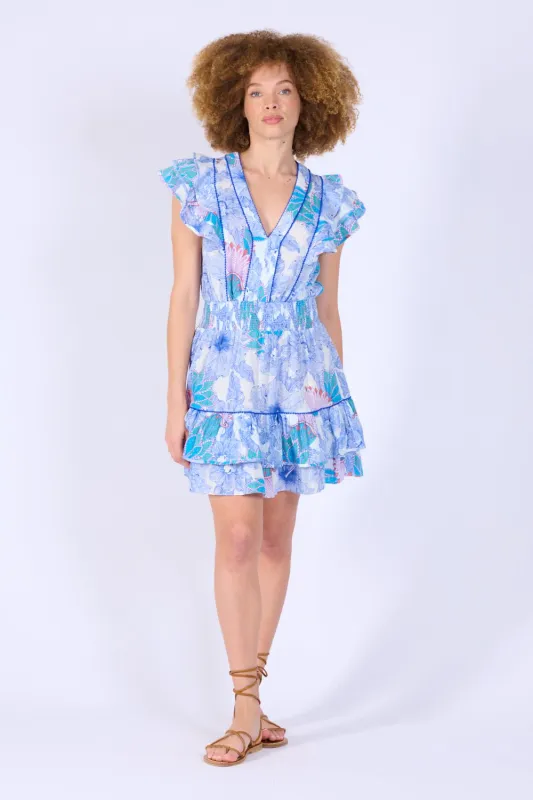 Mini Dress Camila - Blue Padang sold by Poupette St Barth