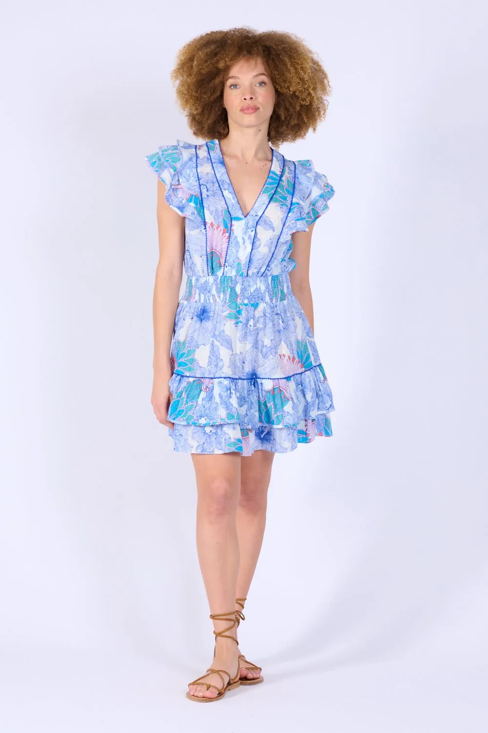 Mini Dress Camila - Blue Padang sold by Poupette St Barth