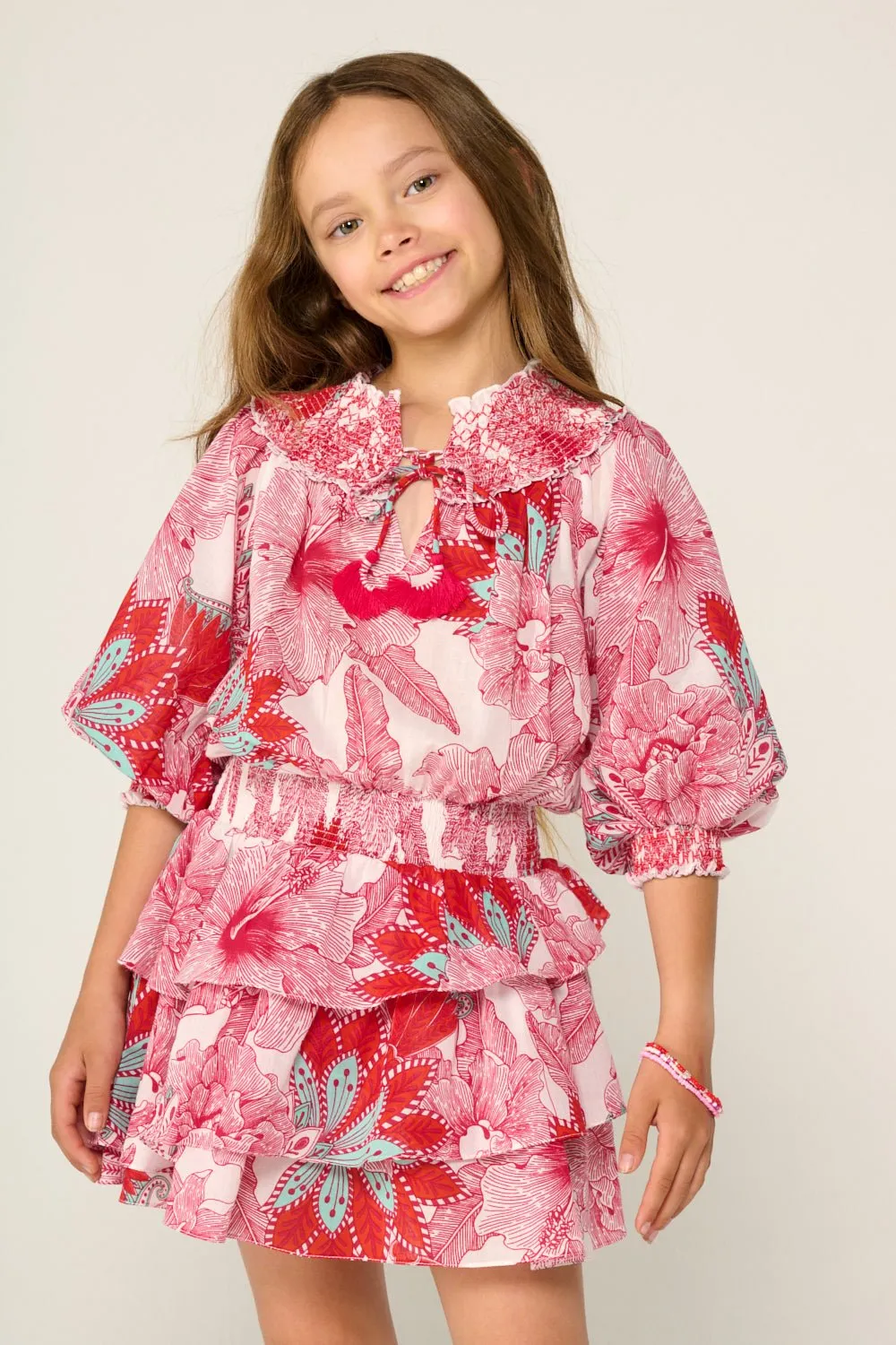 Mini Dress Anna for girls - Pink Padang sold by Poupette St Barth product image thumbnail 3