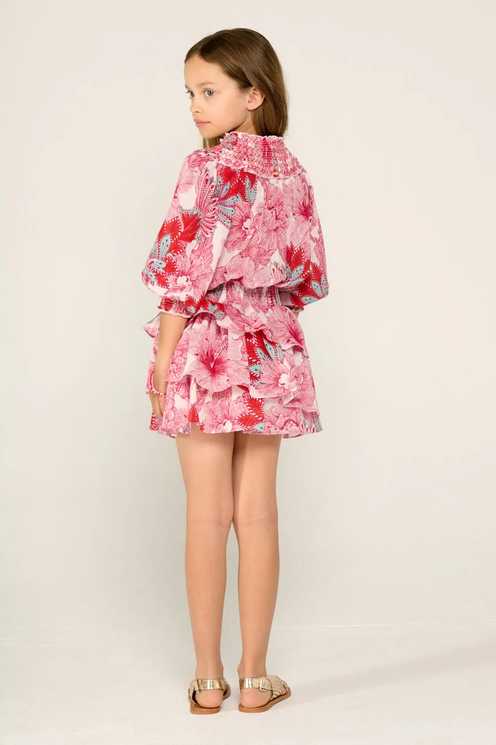 Mini Dress Anna for girls - Pink Padang sold by Poupette St Barth product image thumbnail 4