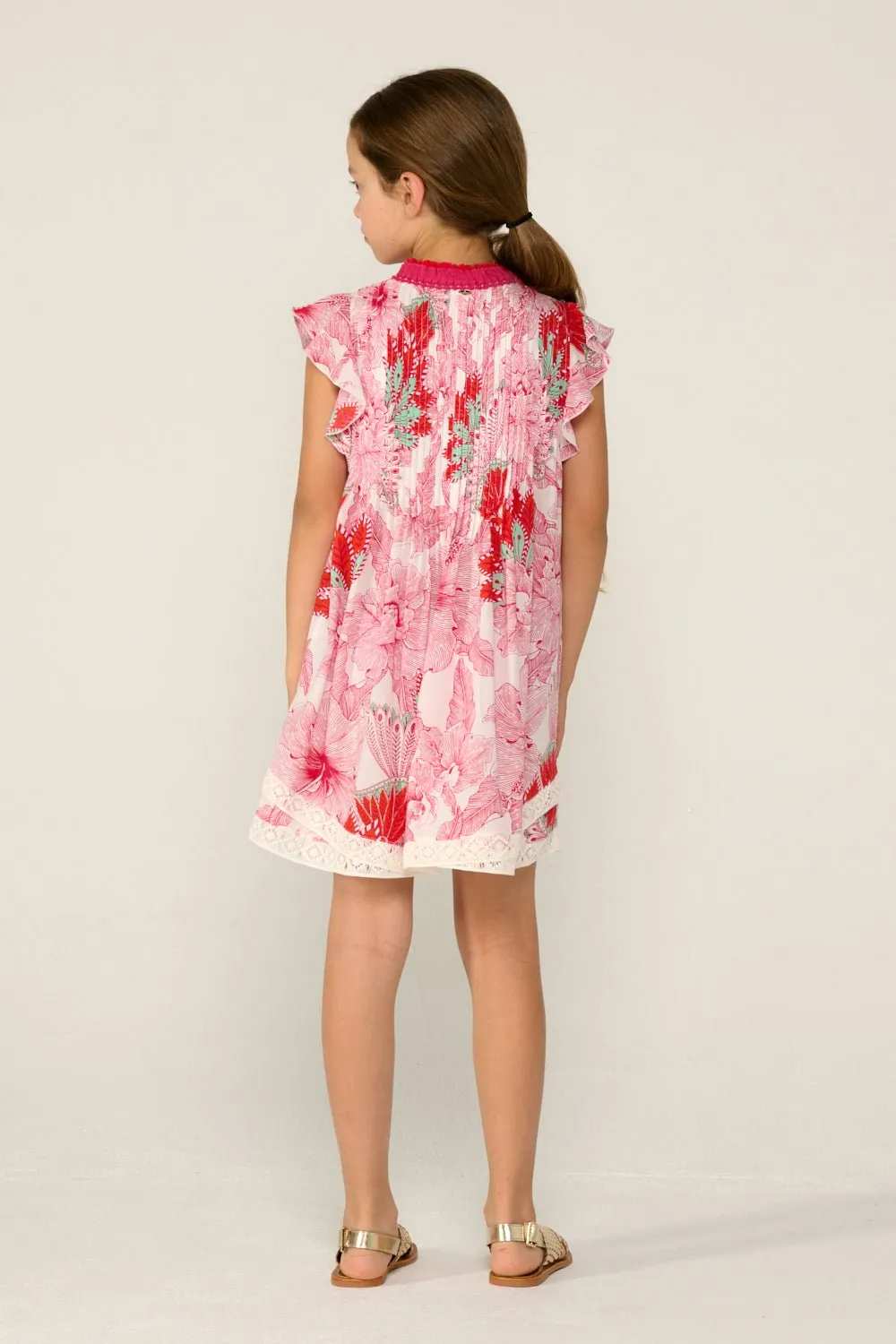 Mini Dress Sasha for girls - Pink Padang sold by Poupette St Barth product image thumbnail 5