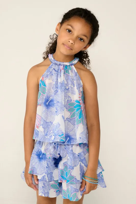 Top Cleo for girls - Blue Padang sold by Poupette St Barth