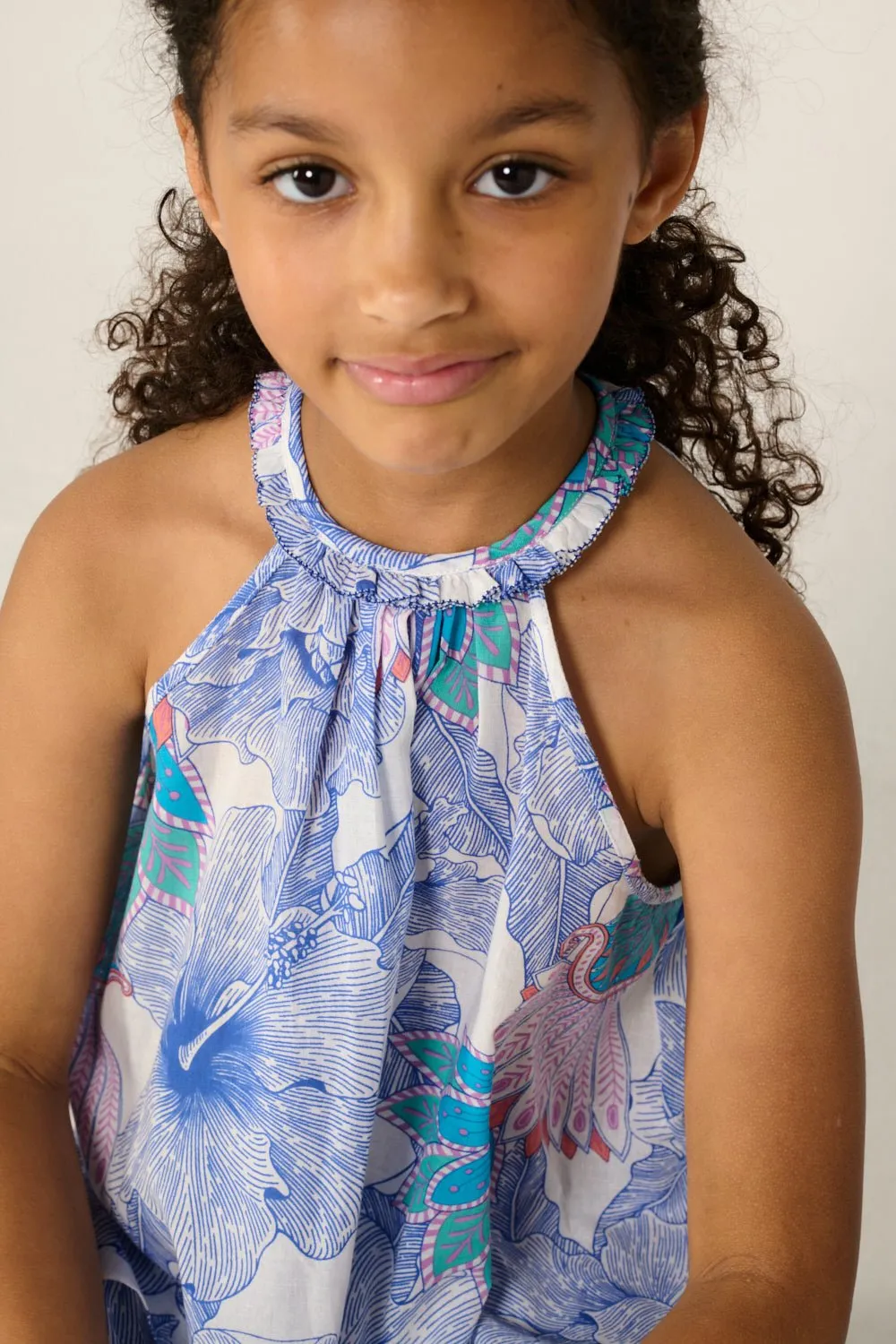 Top Cleo for girls - Blue Padang sold by Poupette St Barth product image thumbnail 2