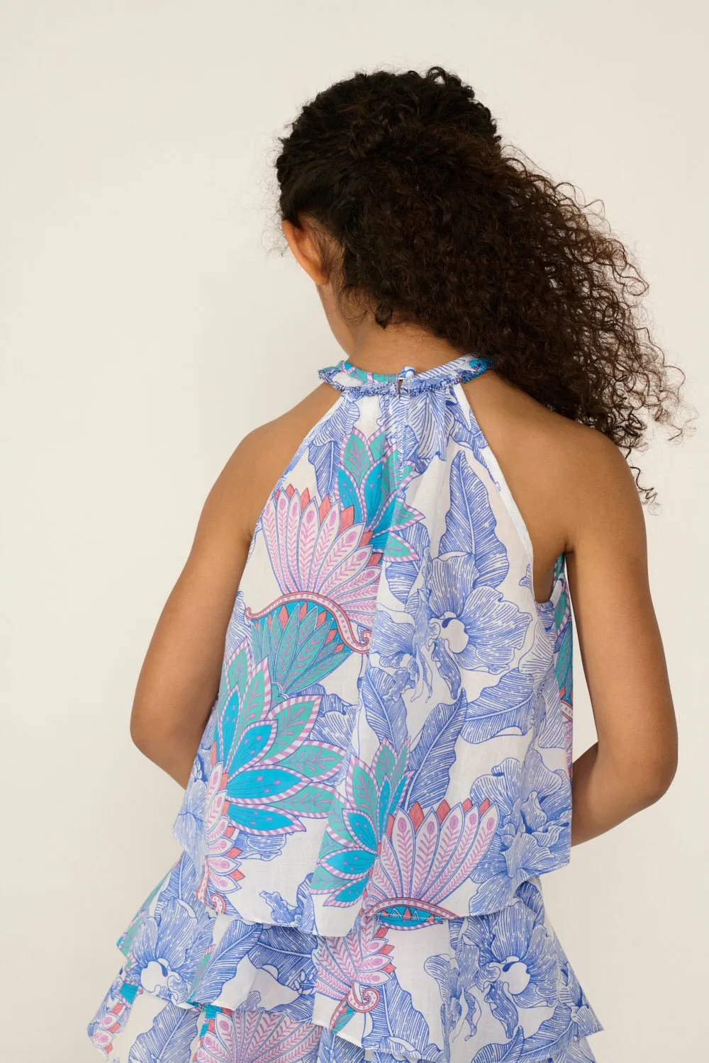 Top Cleo for girls - Blue Padang sold by Poupette St Barth product image thumbnail 4